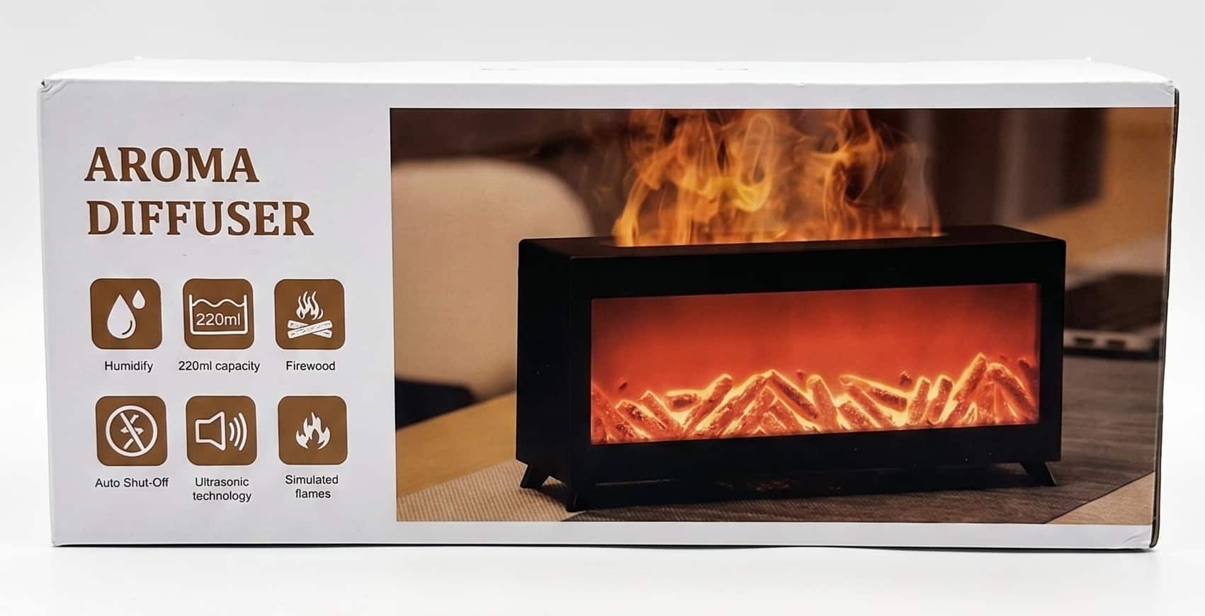 Humidificador fogata LED con pantalla y 2 modos de color + cable USB-C
