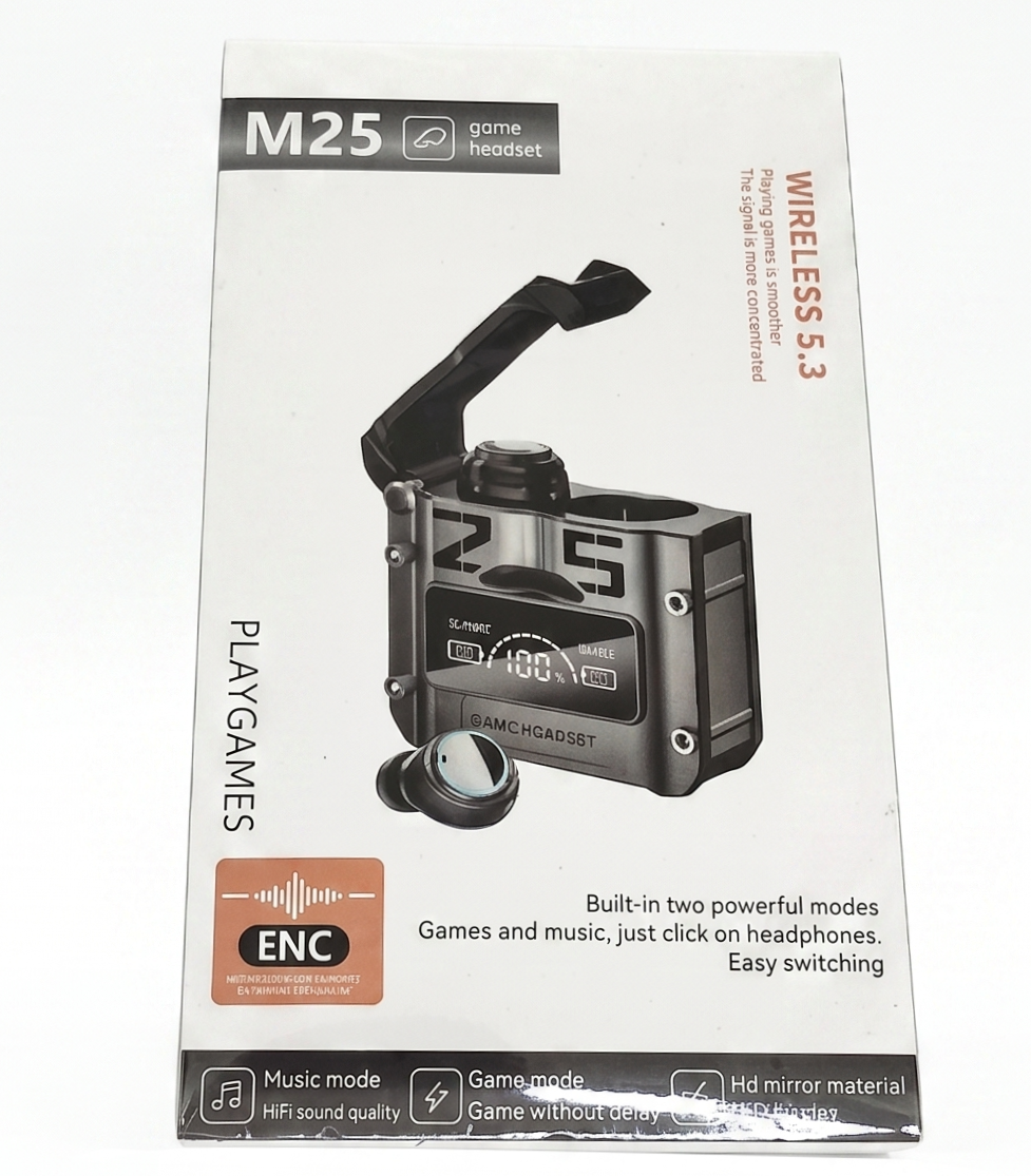 Auriculares M25 con pantalla de carga y bluetooth