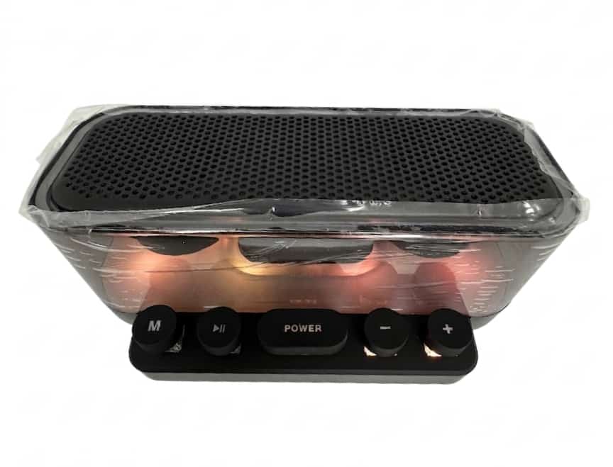 Parlante bluetooth con teclas y modos de colores transparente - Imagen 3