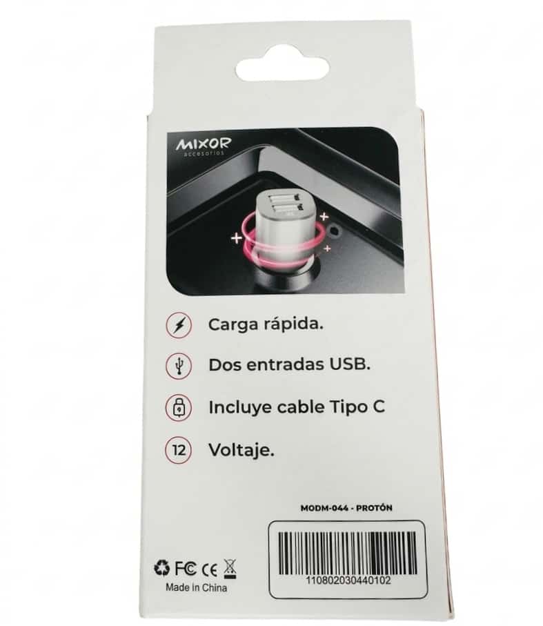 Cargador para auto doble entrada USB + ¡cable USB-C de 1 m de regalo! - Imagen 3