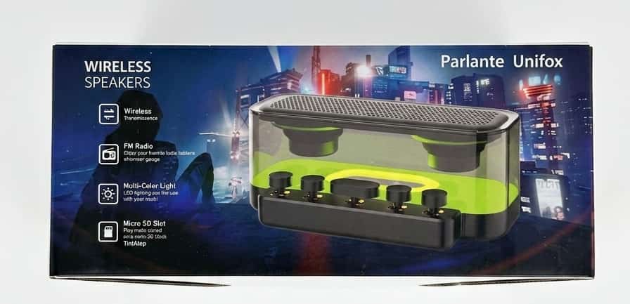 Parlante bluetooth con teclas y modos de colores transparente
