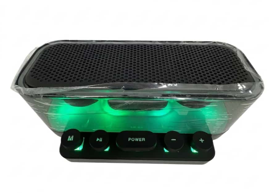 Parlante bluetooth con teclas y modos de colores transparente - Imagen 2