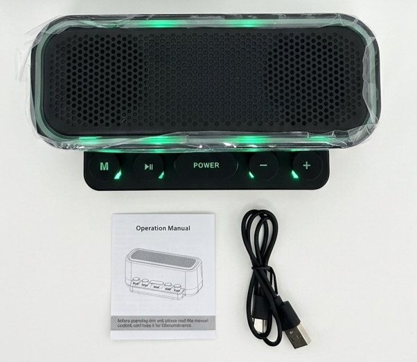 Parlante bluetooth con teclas y modos de colores transparente - Imagen 4