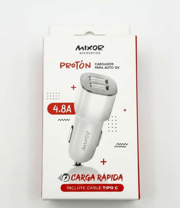 Cargador para auto doble entrada USB + ¡cable USB-C de 1 m de regalo!