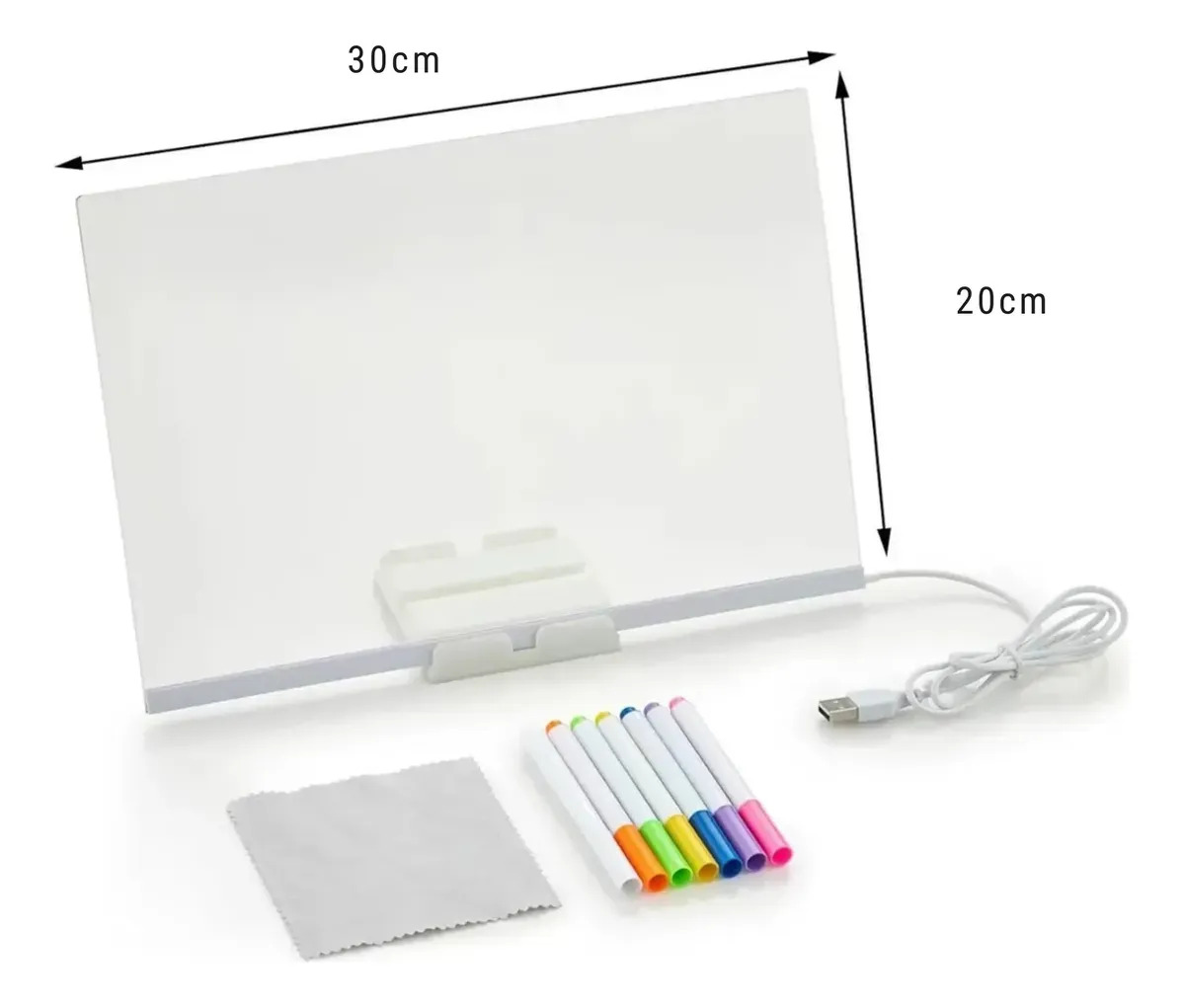 Pizarra mágica LED USB de acrílico con base ajustable + 7 marcadores - Imagen 10